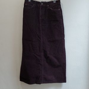 Eddie Bauer Stretch Corduroy long skirt sz 8